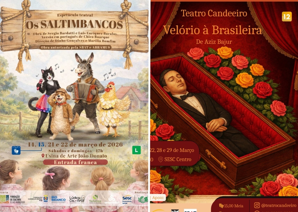 Atrações Gratuitas: Teatro, Cinema e Música no Domingo do Acre Atrações Gratuitas: Teatro, Cinema e Música no Domingo do Acre