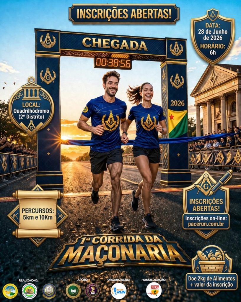 Inscrições Abertas para a 1ª Corrida da Maçonaria do Acre – Participe! Inscrições Abertas para a 1ª Corrida da Maçonaria do Acre - Participe!