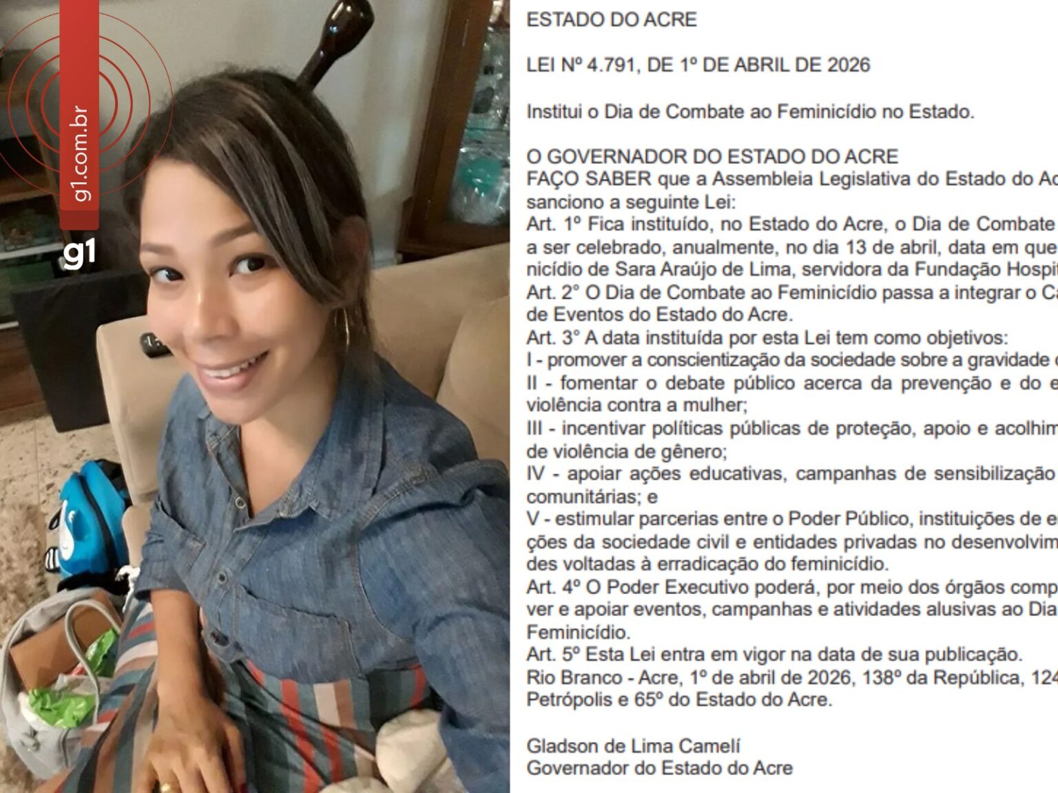 Acre Institui Dia de Combate ao Feminicídio em Homenagem a Servidora Assassinada