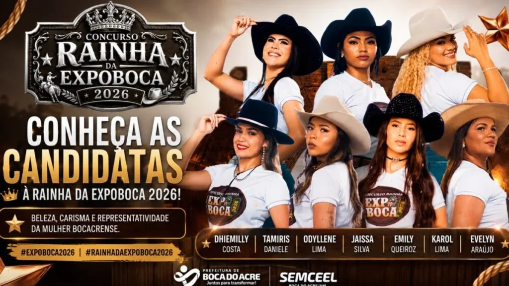Conheça as 7 Candidatas à Rainha da Expoboca 2026 em Boca do Acre